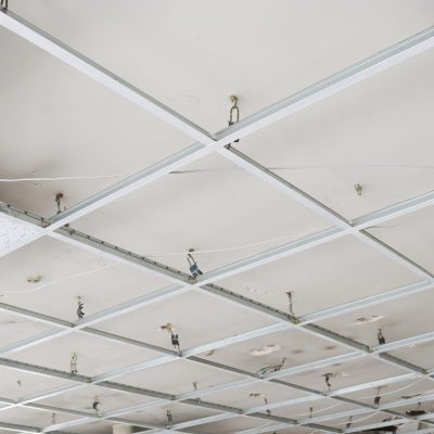 Suspended,Ceiling,Photo.,Metal,Frame,On,The,Ceiling,Before,Drywall